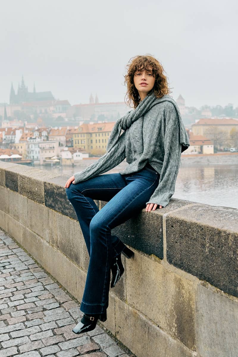 High Rise Flare Kick Jeans