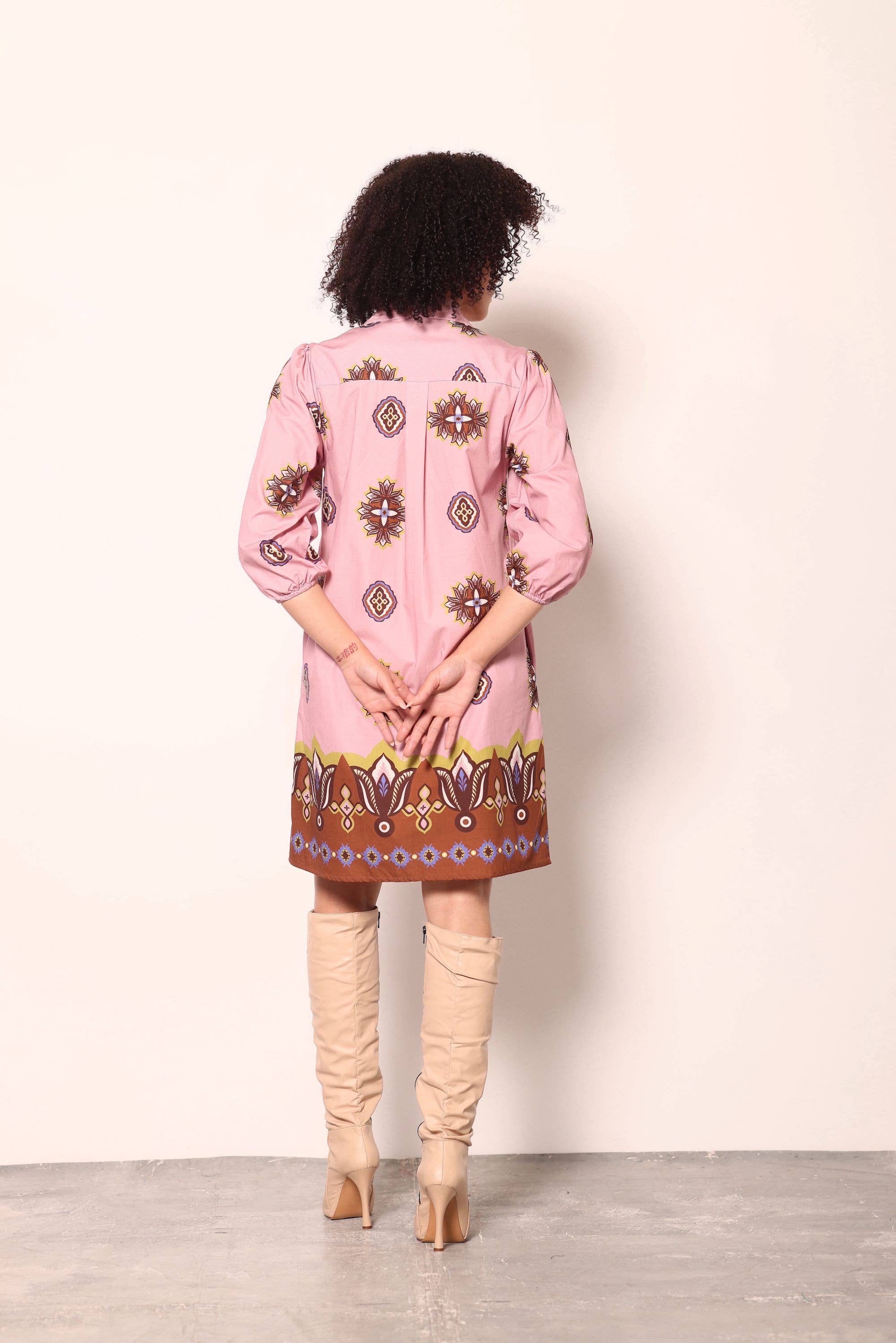 FLORAL MOTIFS AVA SHIRT DRESS