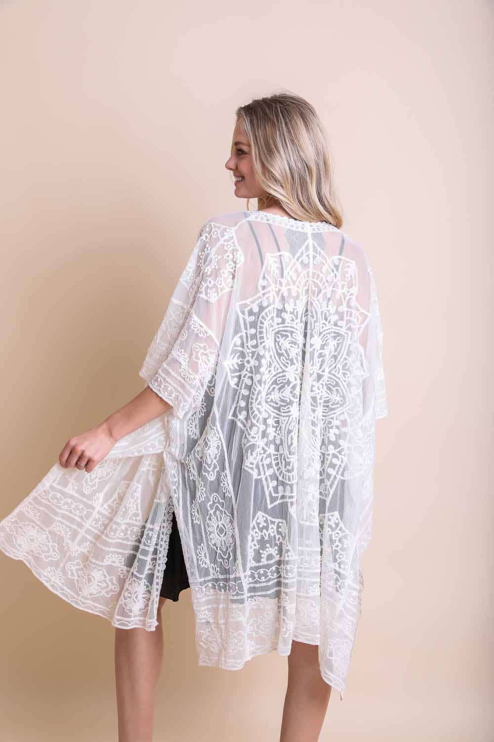 Lightweight Layering Mandala Kimono Cover-Up