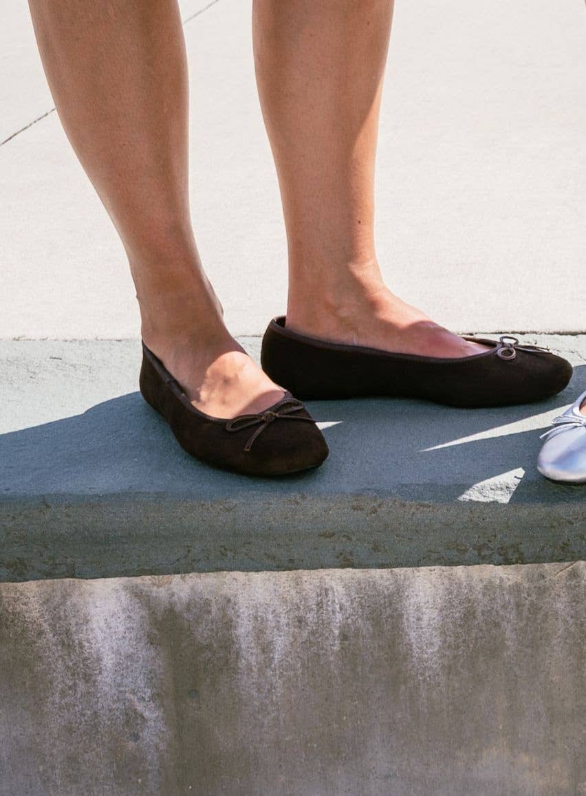 Austin leather ballet flat with bow