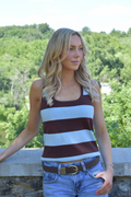 Sky/Chocolate Sweater Tank Top