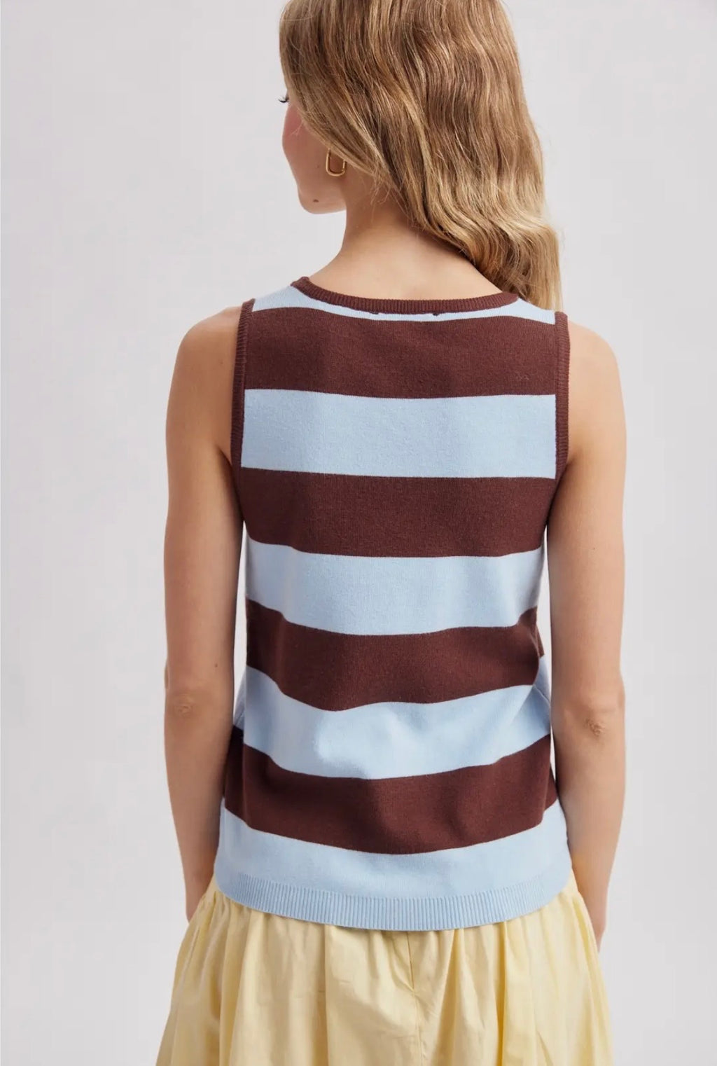 Sky/Chocolate Sweater Tank Top