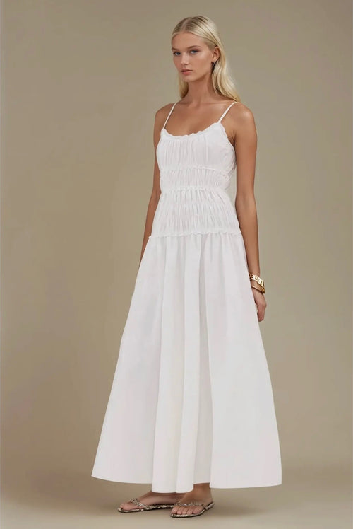 100% Cotton Smocked Maxi Dress