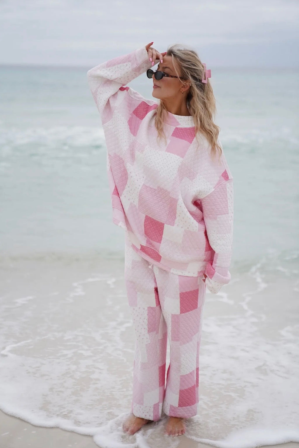Quilted Patchwork Set - Light Pink