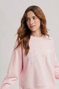 Multi-Print Patchwork USA Pullover - Pink