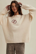 Double Horseshoe Embroidered Knit Sweater