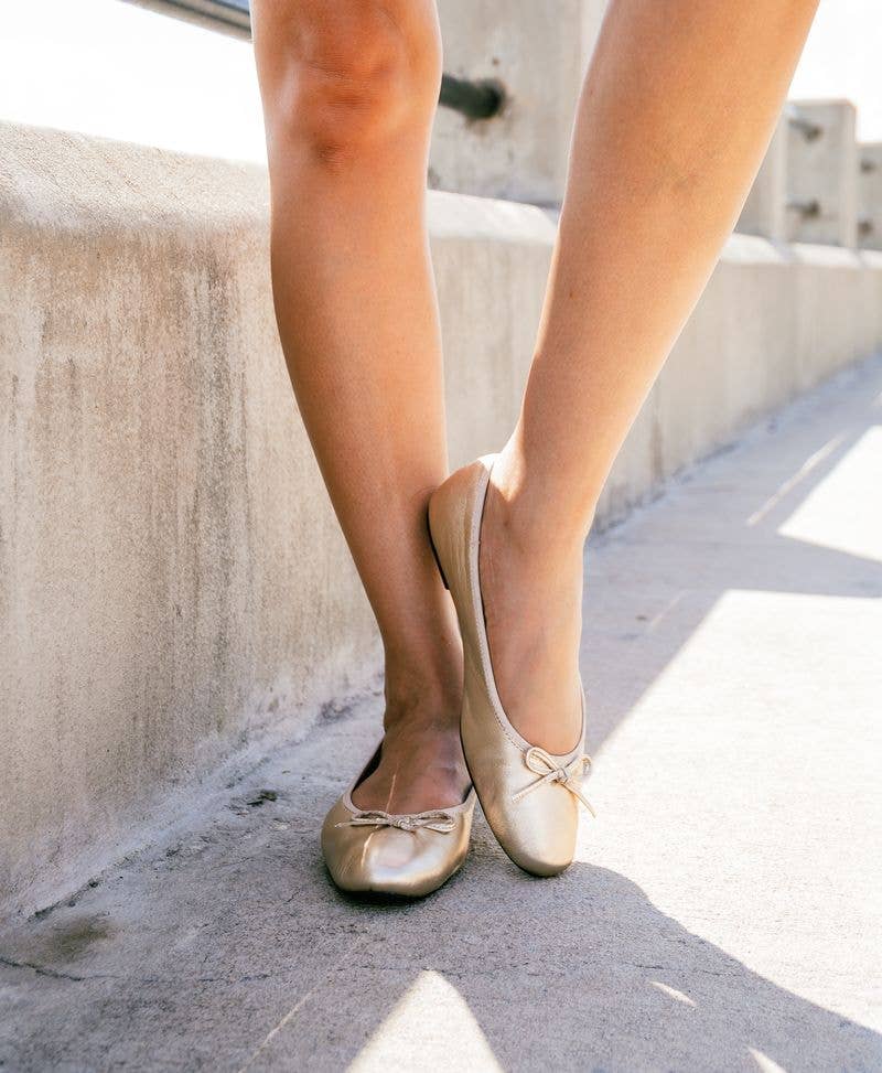 Austin leather ballet flat with bow