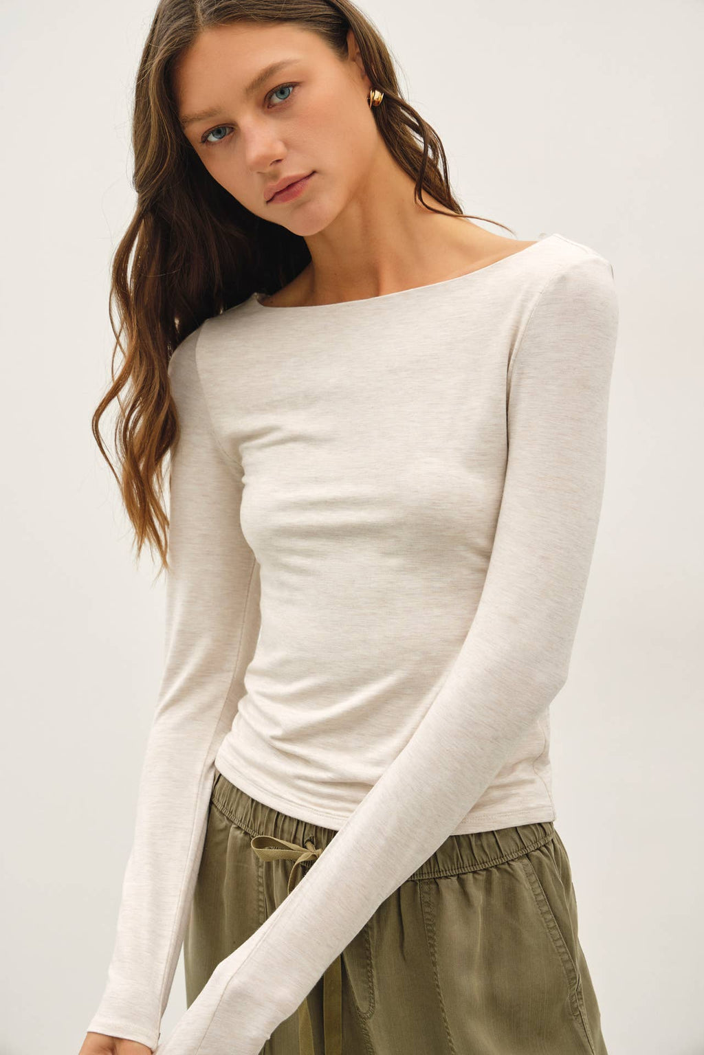 SOFT CORE BOAT NECK LONG SLEEVE TOP
