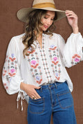 Vintage Embroidered Bohemian Blouse Top