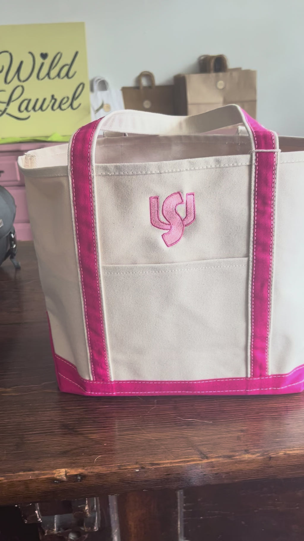 Embroidered Canvas Tote - Large
