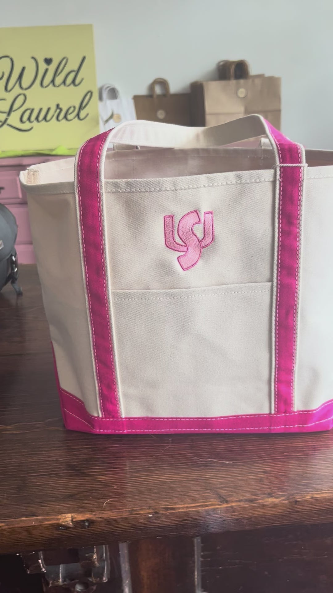 Embroidered Canvas Tote - Large